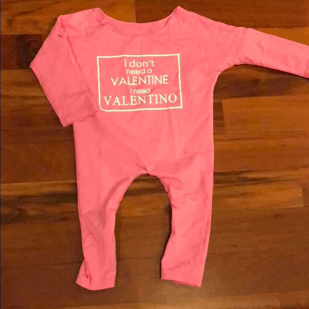 Baby Girls “ I need Valentino” pink outfit